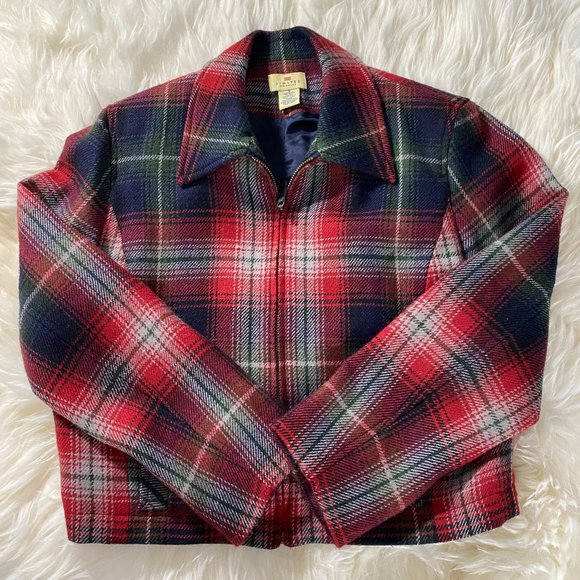 EUC Vintage 1990’s The Limited Tartan Plaid Crop Wool Jacket Women's Size M - Picture 7 of 11